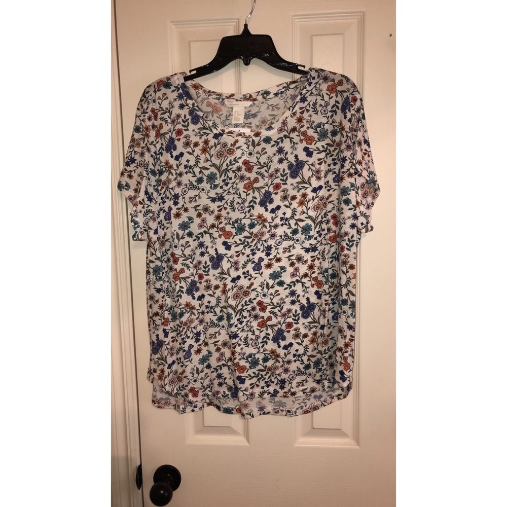 H&M Cotton T Shirt | White/Floral